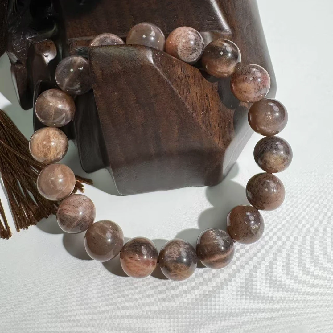 [水晶研究员]  天然黑金骨干单圈手串 Z50 多样性发其一