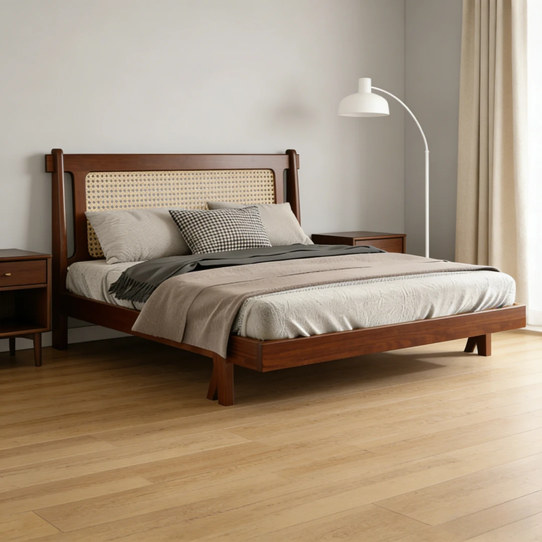 （1.5米胡）6A01实木床164*214*110cm【不包安装】库存尾货20A01