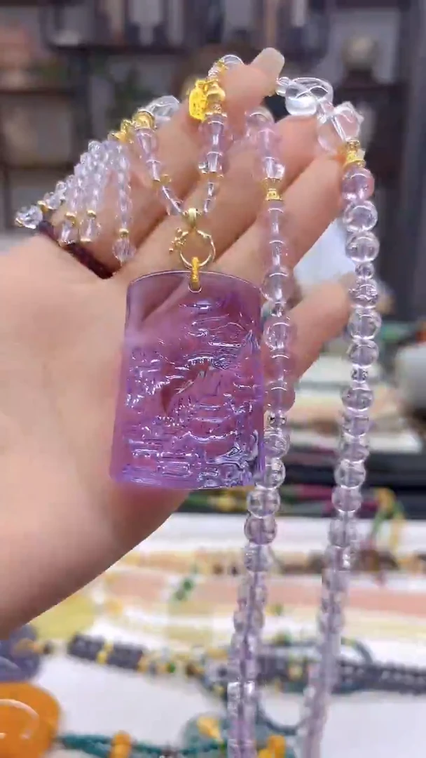 未镶嵌毛衣链紫晶DIY款M731