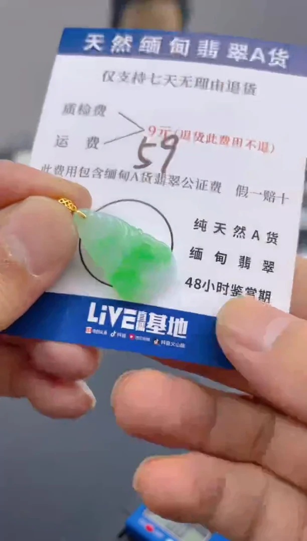 颈饰18K金镶嵌翡翠纯天然缅甸翡翠A货