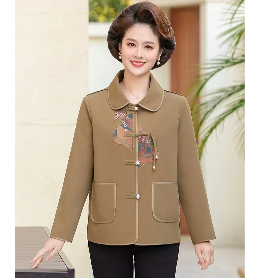 2025中老年妈妈装短款国风新款时尚减龄洋气夹克外套 228