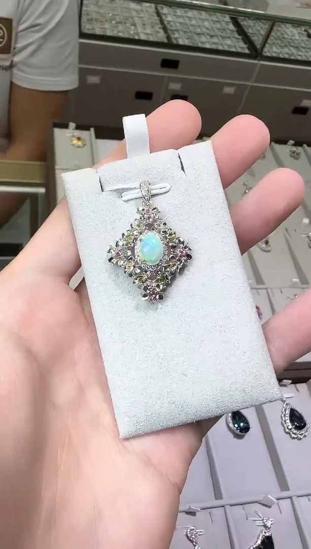 【闪购商品】欧泊珠宝奇石银S925镶嵌设计款