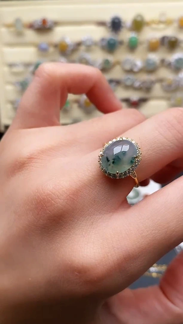 翡翠戒指银S925镶嵌3333333333+1