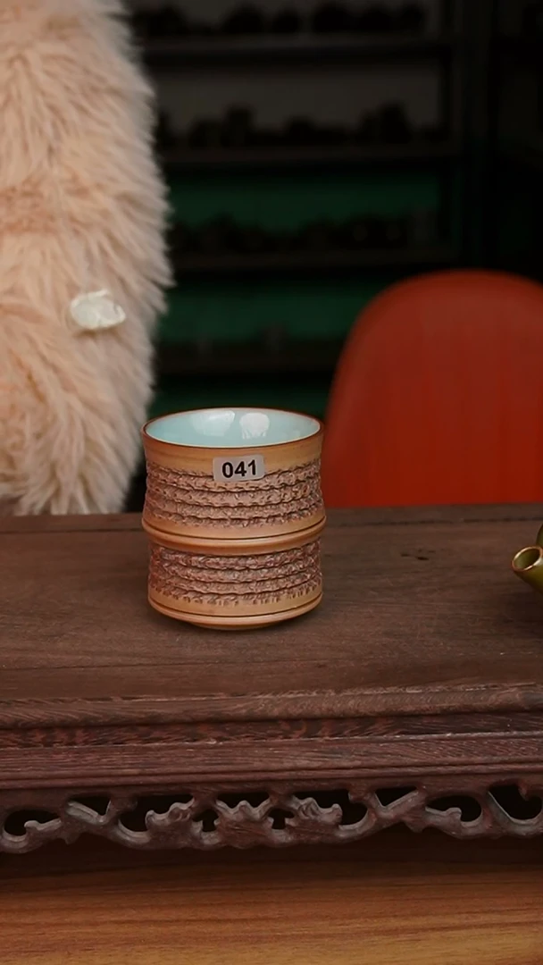 杯041号天青重工竹节杯一级不开片
