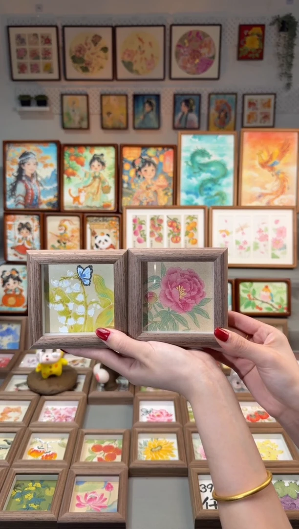 国画铃兰花 红牡丹 一组11