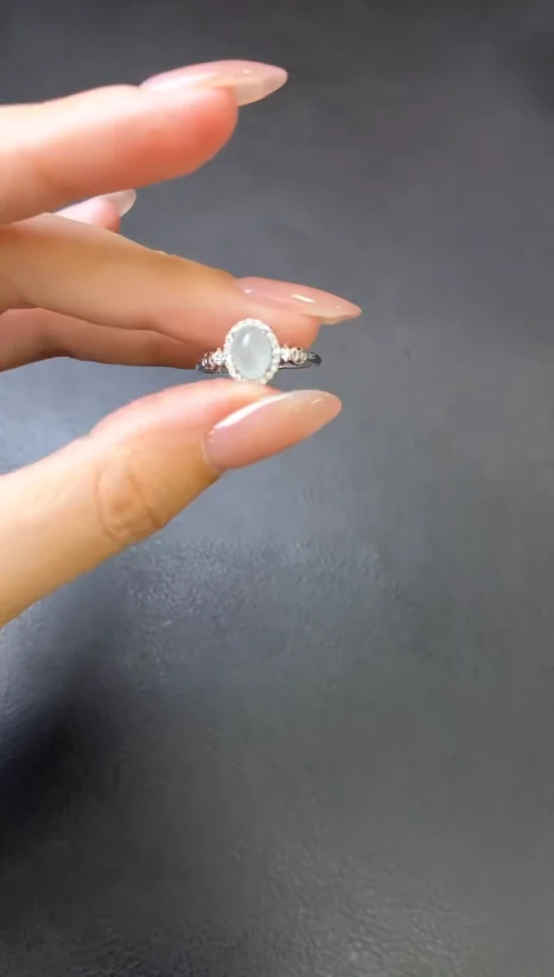 银S925镶嵌戒指翡翠戒指