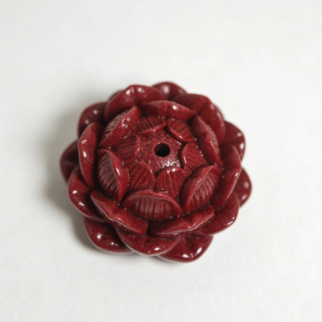 含辰砂工艺品朱砂紫金砂【莲花】配件穿饰DIY真品朱砂