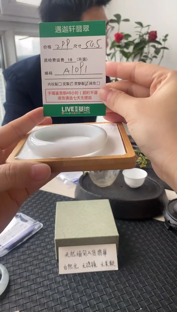 未镶嵌手镯翡翠A1091 圈口54.5