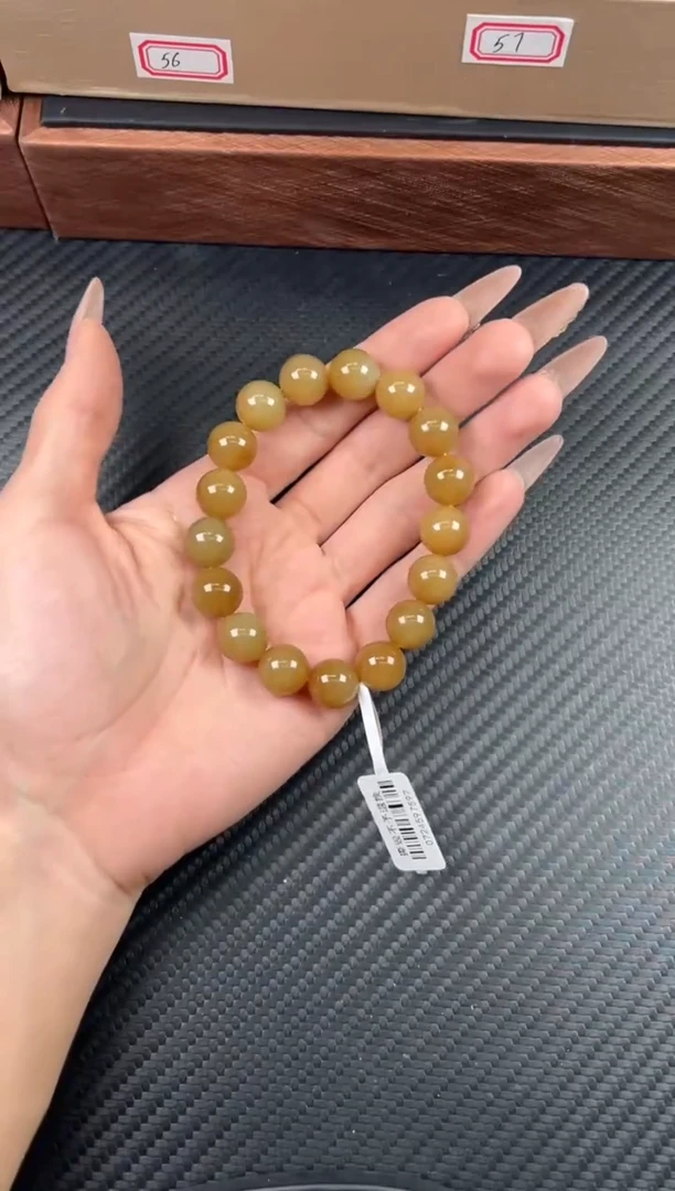 未镶嵌手串和田玉若羌微色差卡12手串J