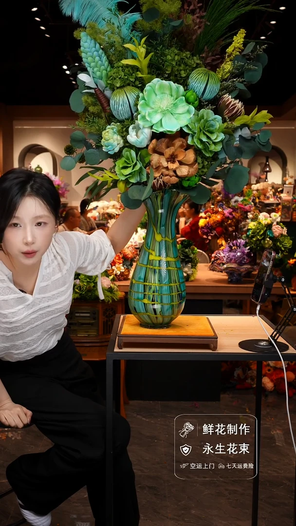 琉璃手工艺品手工花器花束空运包邮送货上门-以图片为准