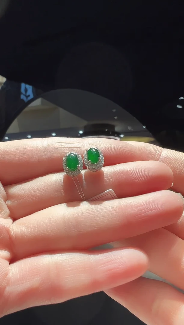 【闪购商品】翡翠耳饰银S925镶嵌40】多样性发其一