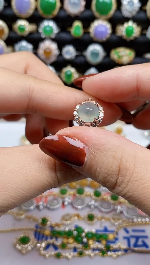 银S925镶嵌戒指翡翠3948