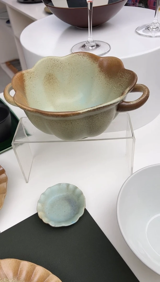 福利款 素泥蓝 双耳碗