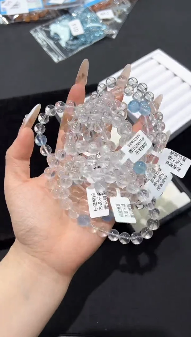 水晶手串未镶嵌15O多样性发其一【1条】默认微瑕9mm