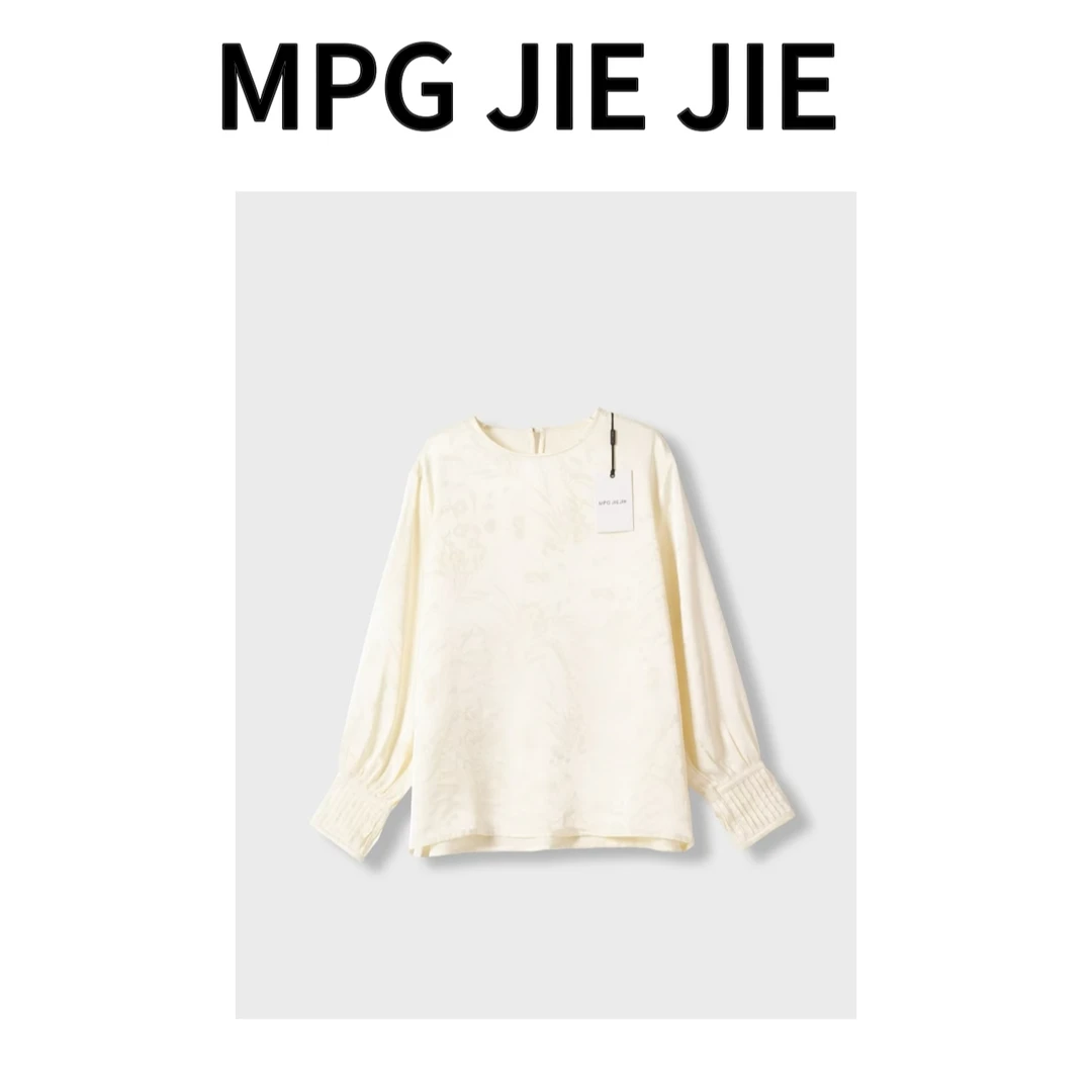 MPG JIEJIE【杏花烟雨】25春夏气质时尚休闲提花百搭女士圆领衬衫