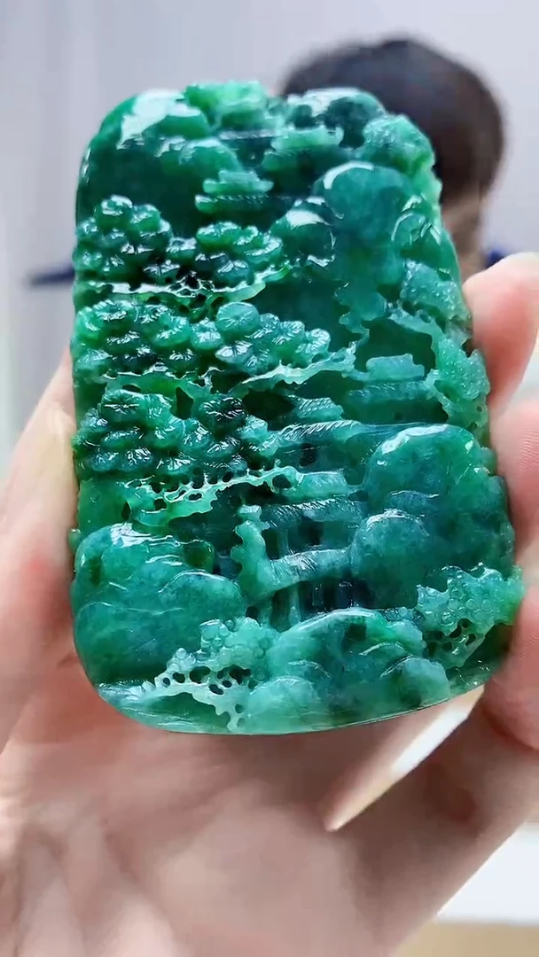 未镶嵌定制翡翠4868zm-毛货挂件山水70