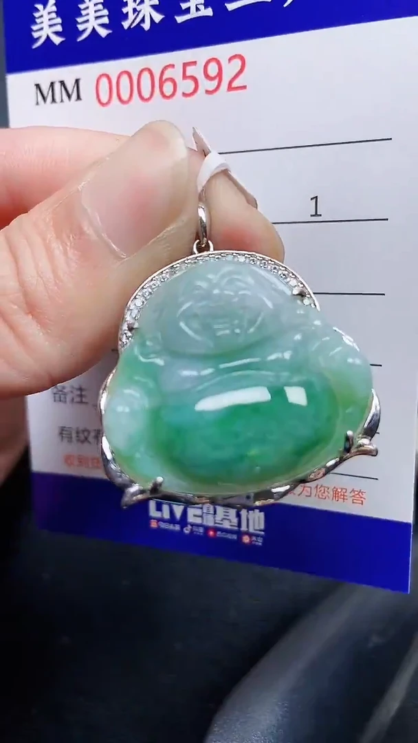 颈饰银S925镶嵌翡翠6592