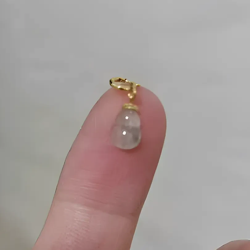 镀18K小葫芦万能平安扣扣头金色挂坠手串侧挂坠子万向轴扣diy配件