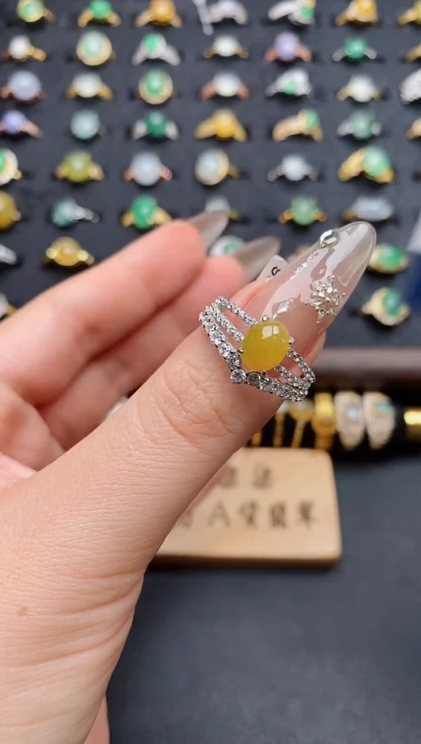 银S925镶嵌戒指翡翠.
