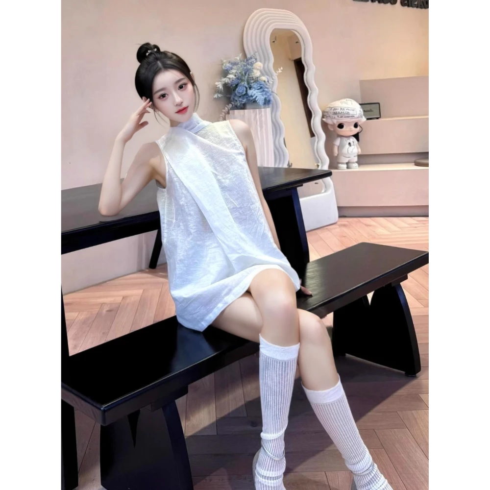 一眼就爱上的~温柔高级感简约衬衣小众气质飘带露肩白色衬衫女上