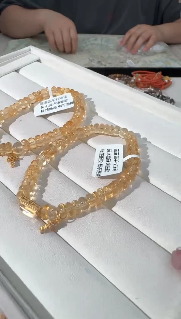 水晶手链银S925镶嵌黄水算盘镶嵌款发货多样性发其一