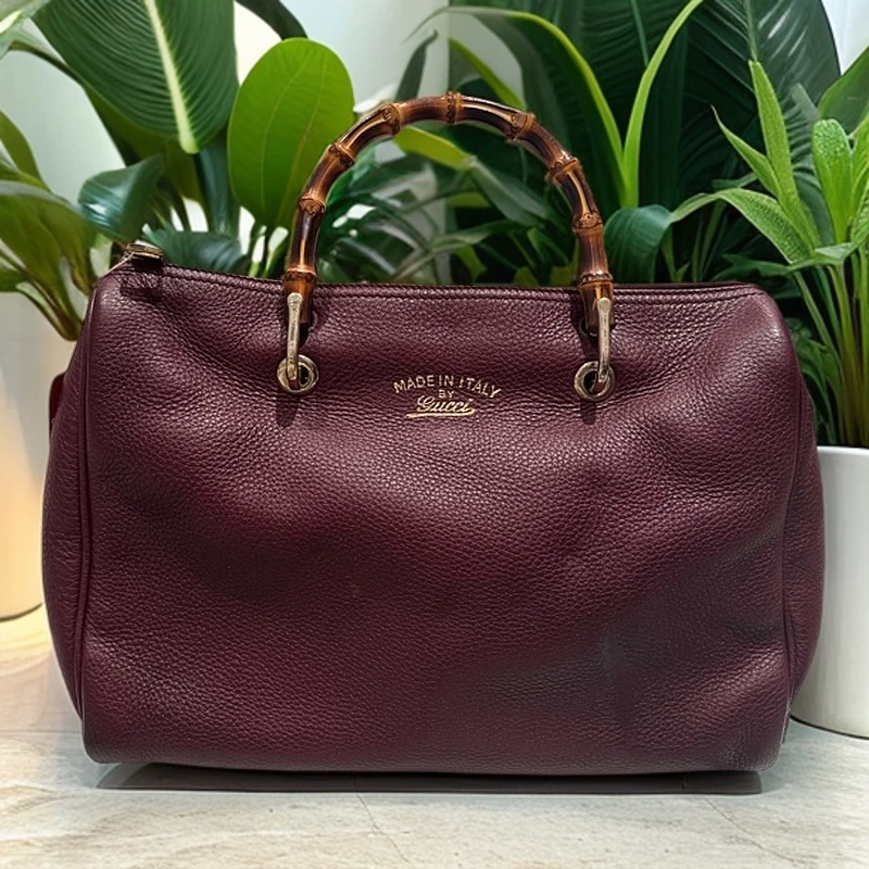 95新 GUCCI/古驰 酒红色 手提包  1299 4864