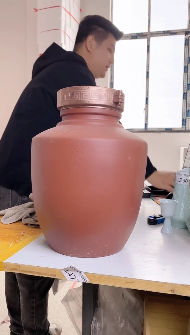 10斤红紫砂墩坛微瑕无锁不支持退换