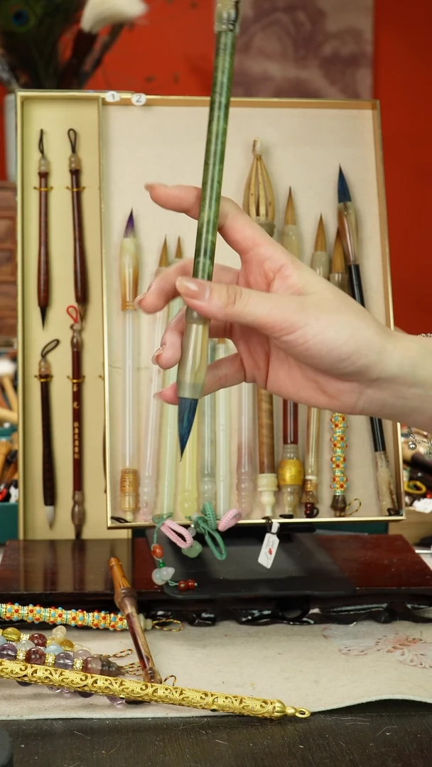 185号闪孤品高货毛笔链接 清水试笔 蘸墨不退