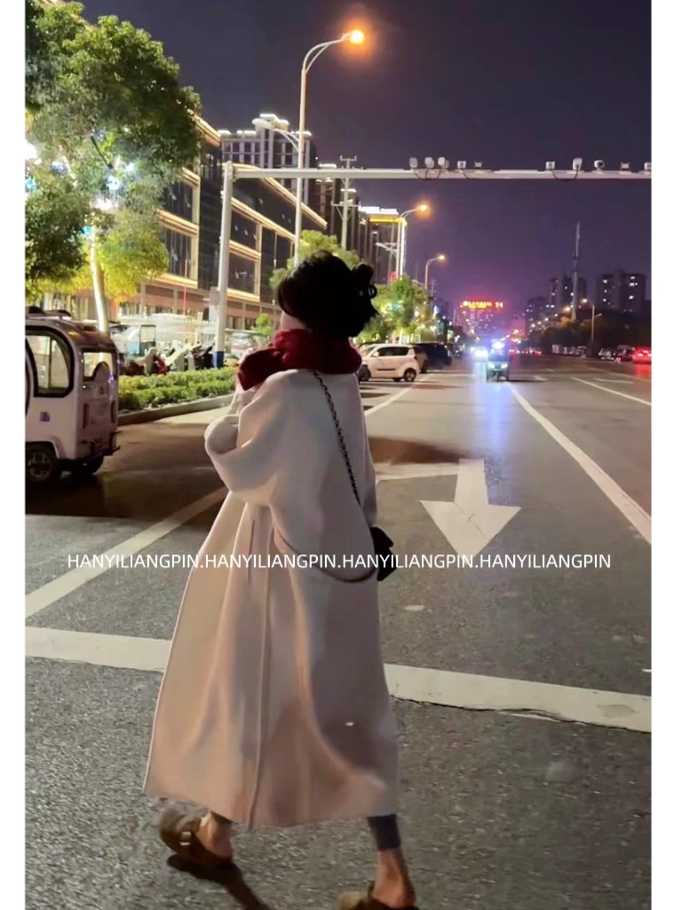 【赫本】双面腰带款绵羊毛大衣（不可机洗）