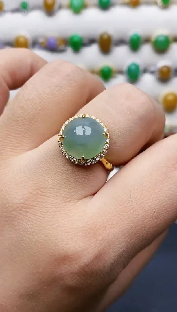 银S925镶嵌戒指翡翠0322