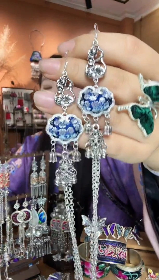 刺绣纯手工民族风耳环