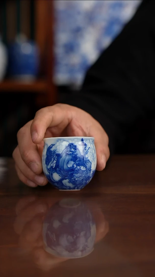 晓竹窑青花钟馗福在眼前