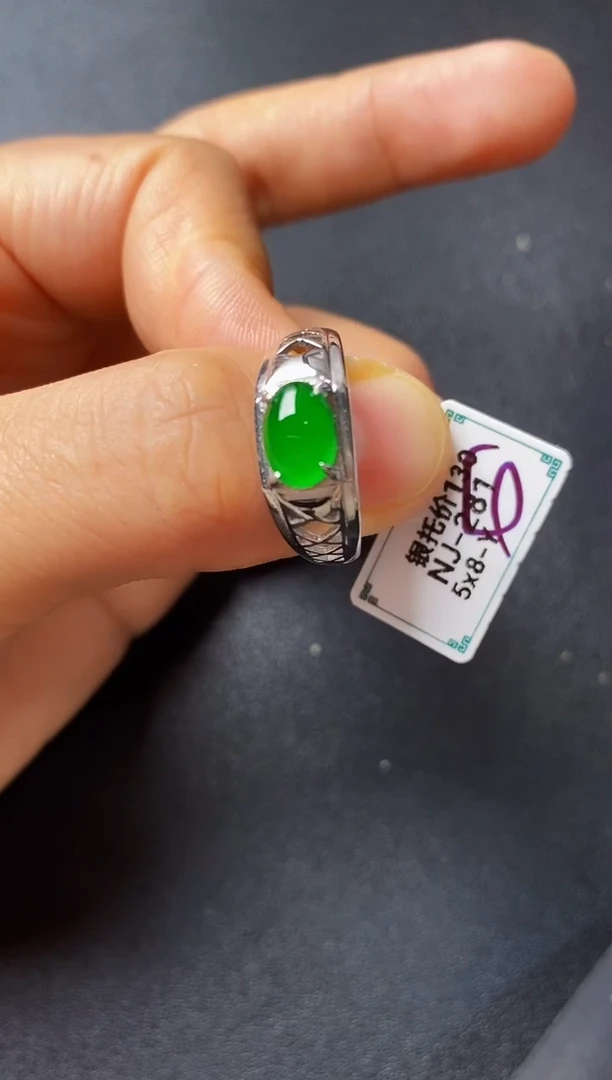 银S925镶嵌戒指翡翠222222222