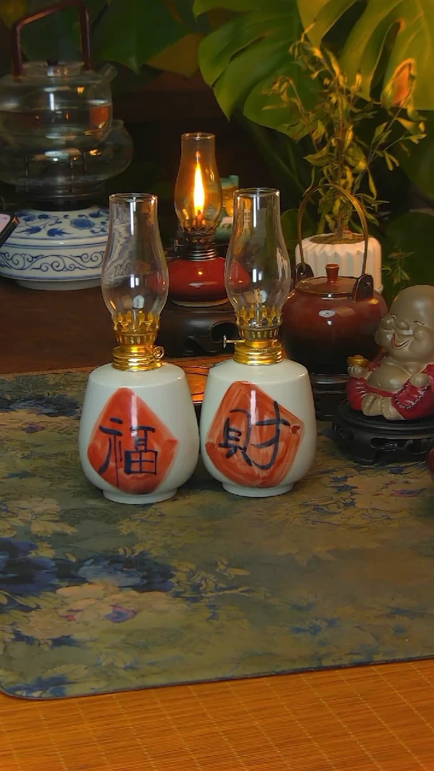 【闪购商品】景德镇陶瓷灯摆件福和财