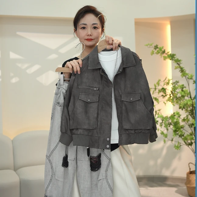 男童外套2025春季新款帅气儿童皮衣复古机车工装夹克上衣