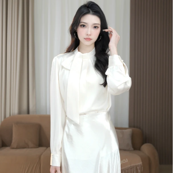 CHUCHU 米色飘带上衣XMZH6214