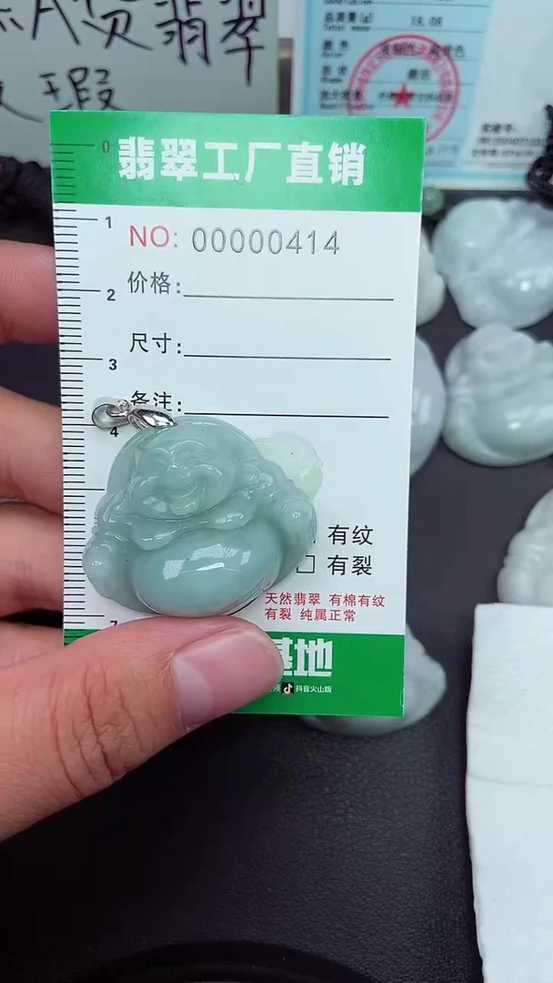 颈饰未镶嵌翡翠缅甸天然翡翠微微瑕0414