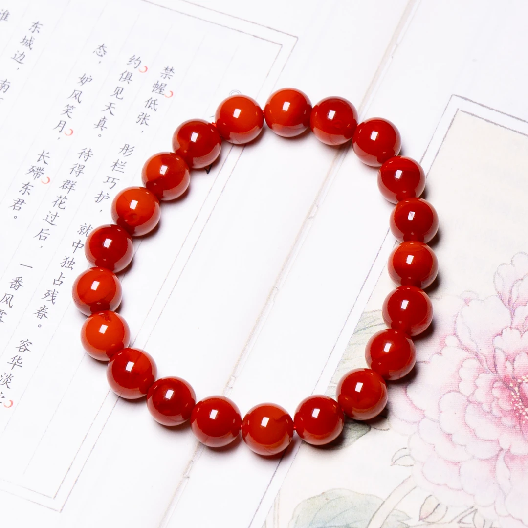 瓦西南红火焰手串9mm+【承禧原矿】SH20-9707多样性其一