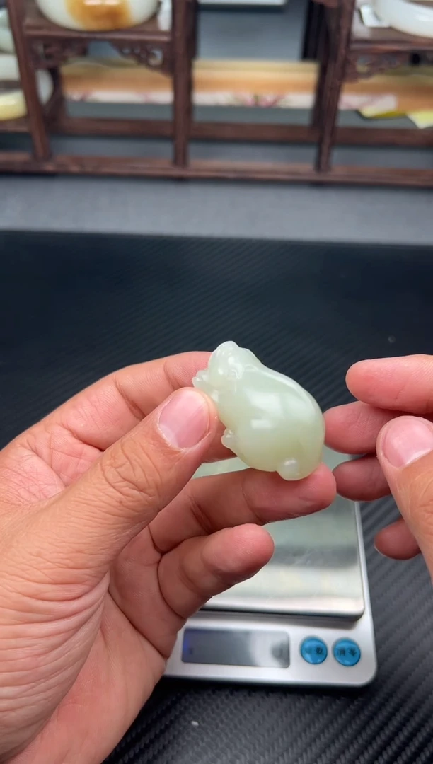 吊坠(赠链)未镶嵌和田玉且末微色差迪克兰一细吊坠