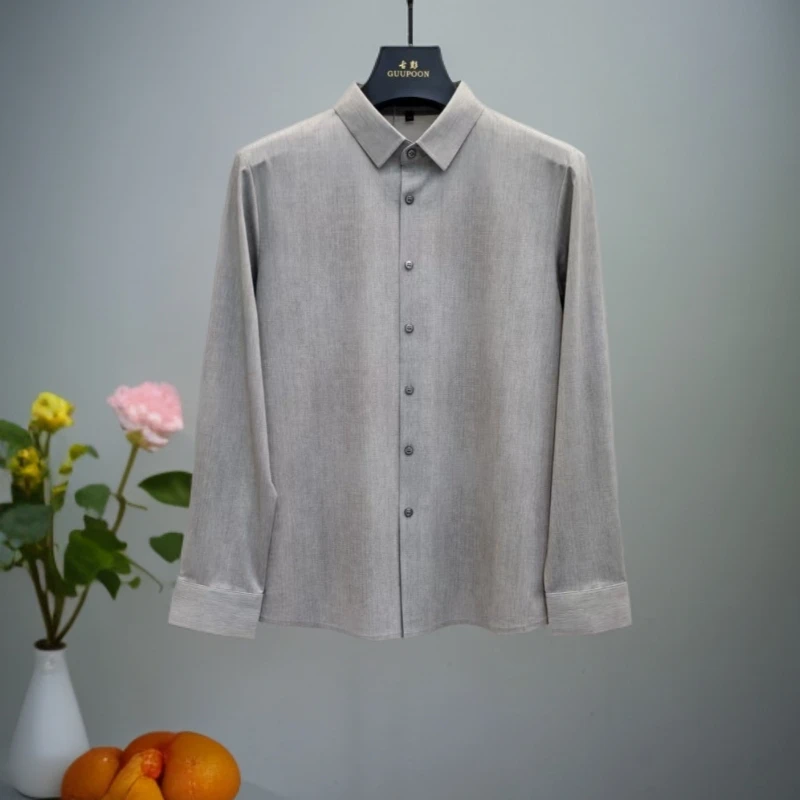 【长袖衬衫8063】男士原单商务绅士经典时尚薄款无痕长袖衬衫