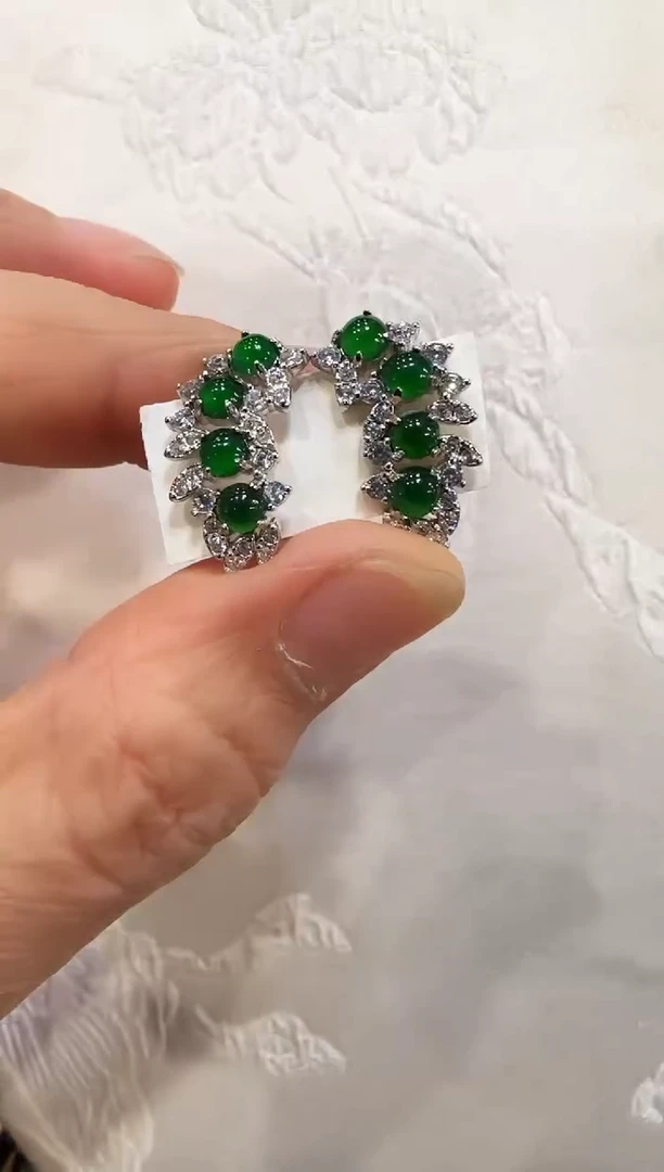 颈饰银S925镶嵌翡翠国风