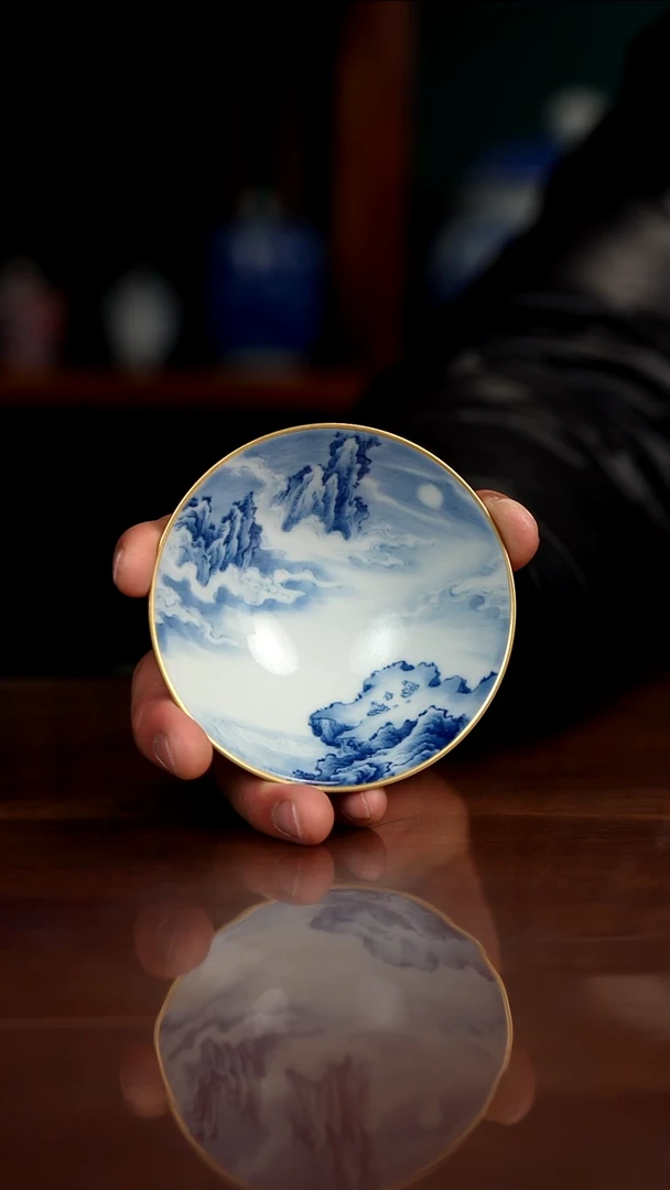景琳藏青花北派山水