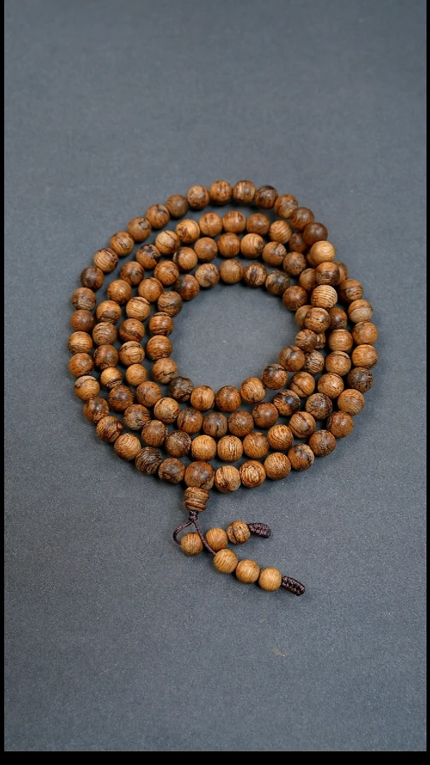 沉香手串7mm柬埔寨老料多圈17.36g