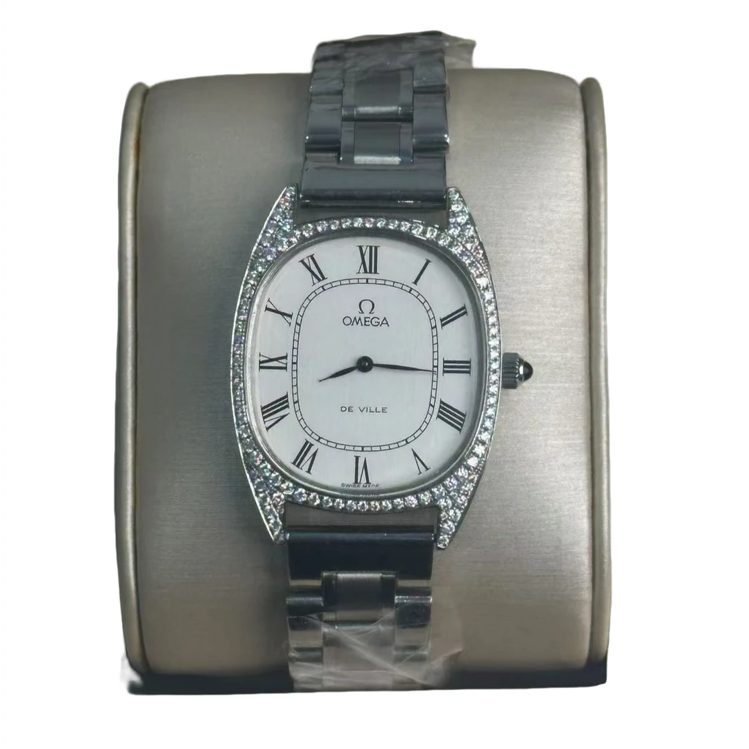 95新 Omega/欧米茄 29mm手动机械表ZV2051蝶飞系列后镶钻瑞士名表