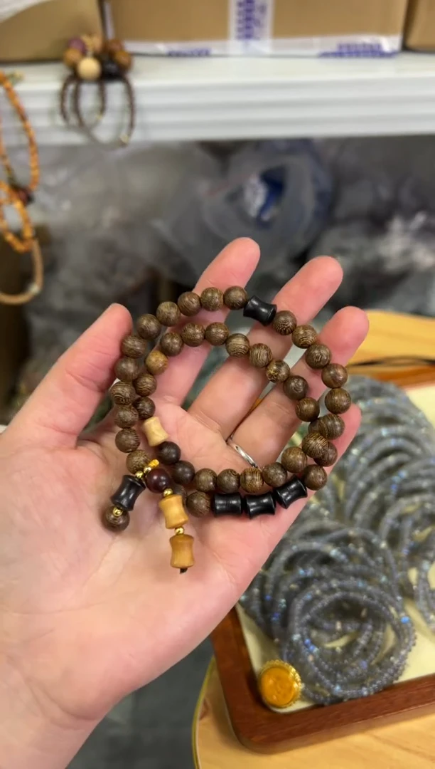 【闪购商品】苏木（金丝檀）手串/手链金丝檀乌木竹节设计款[0538]