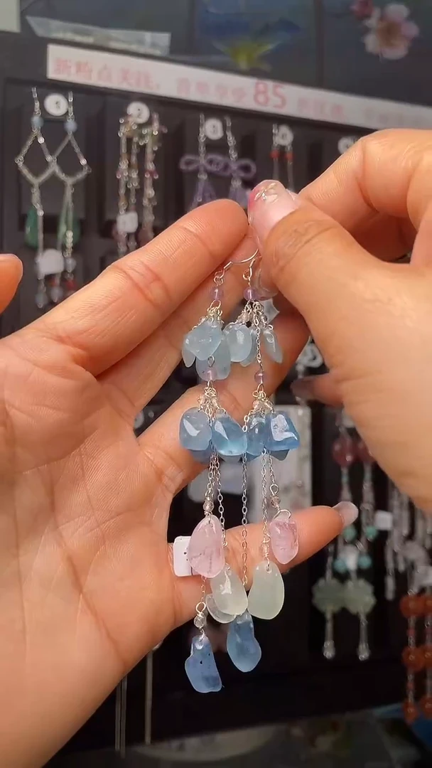 未镶嵌绿柱石（摩根石）耳饰猫*ᝰ猫猫