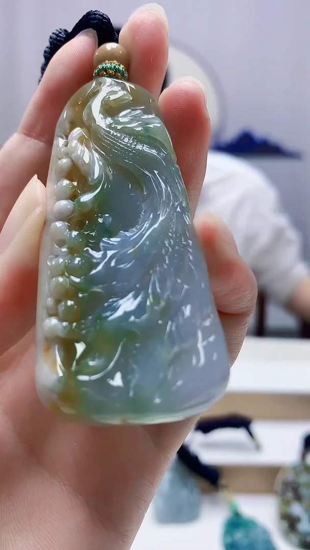 未镶嵌定制翡翠5028zm-毛货挂件凤凰12