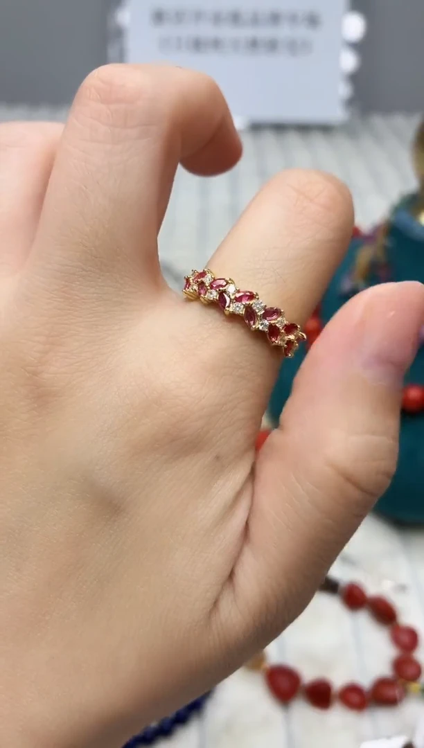 银S925镶嵌戒指红宝石153BJ1212产品一个（多样性）