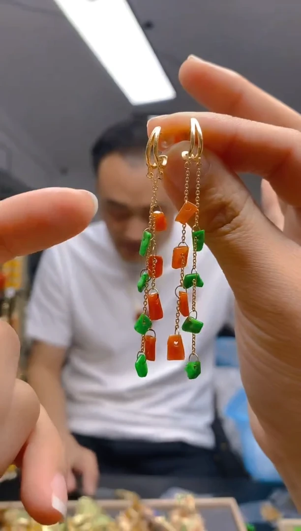 【闪购商品】翡翠耳饰合金336翡翠耳钉