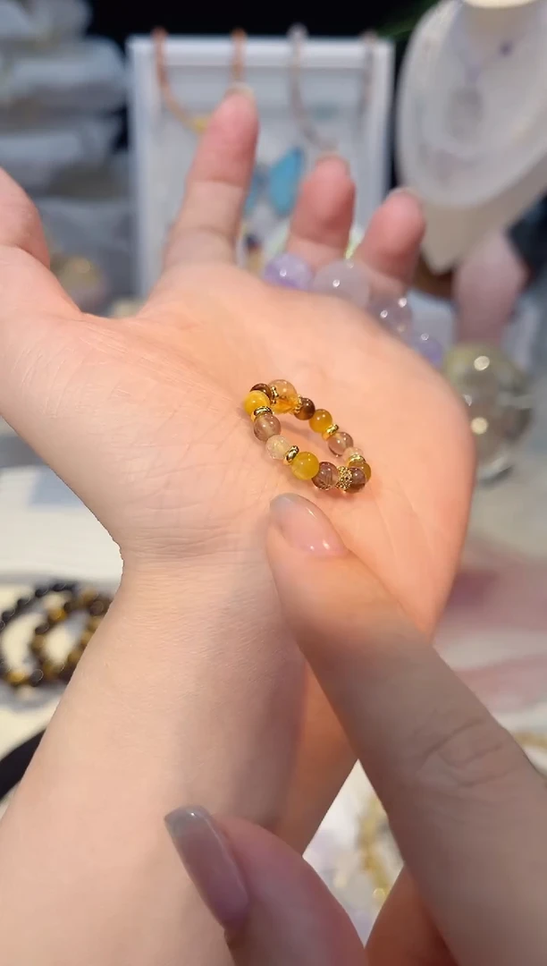 未镶嵌手串水晶月****士金霸戒指